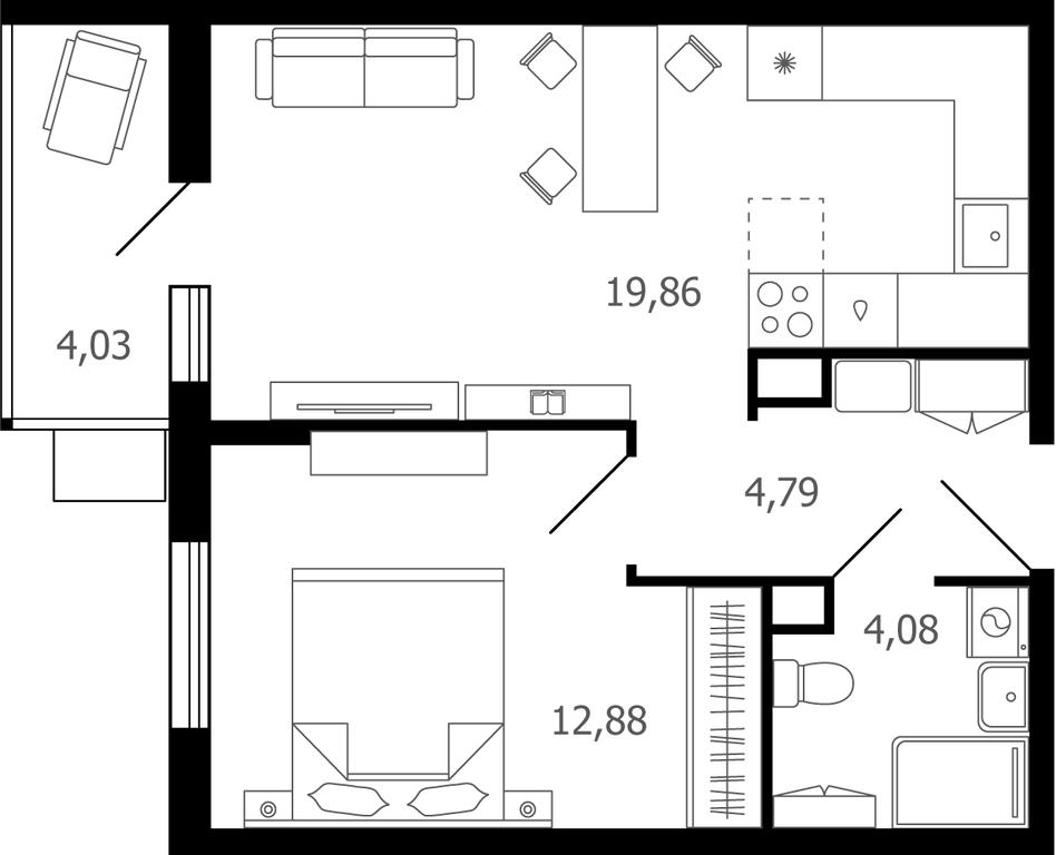 2-BD Apartment Sale, 42.7平方米 at Desyatka, Molodyozhnaya Street, 8, Ramenskoye, Moscow Region, Russia #1 2-BD Apartment Sale, 42.7平方米 at Desyatka, Molodyozhnaya Street, 8, Ramenskoye, Moscow Region, Russia #1
