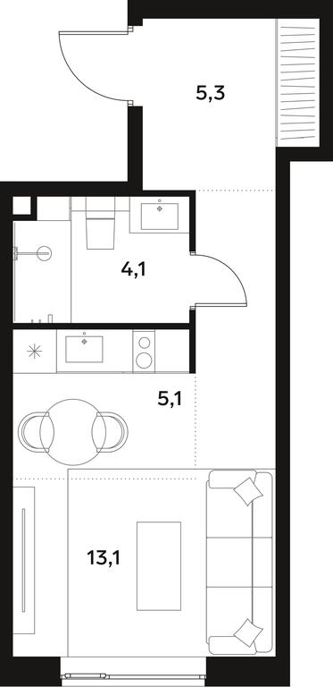 Apartment Sale, 27.6 sq. m. at Alia, Lyotnaya Street, 95Бк2, Moscow, Russia #1