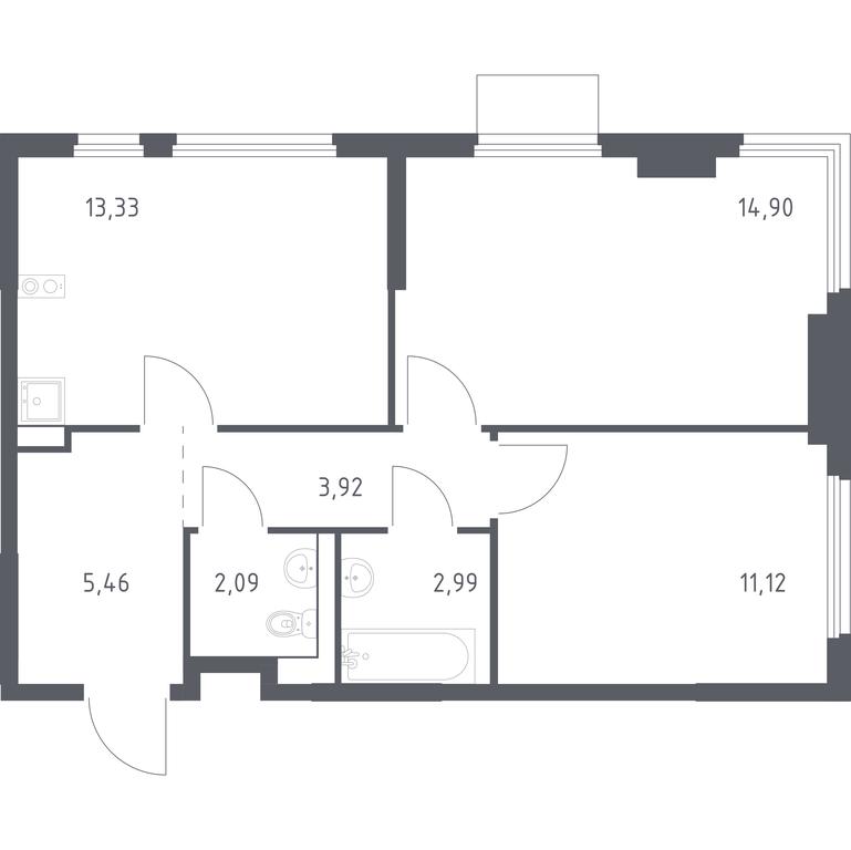 1-BD Apartment Sale, 53.81 sq. m. at Prigorod Lesnoe, Molodyozhny bulvar, 6, derevnya Misaylovo, Leninskiy City District, Moscow Region, Russia #1 1-BD Apartment Sale, 53.81 sq. m. at Prigorod Lesnoe, Molodyozhny bulvar, 6, derevnya Misaylovo, Leninskiy City District, Moscow Region, Russia #1