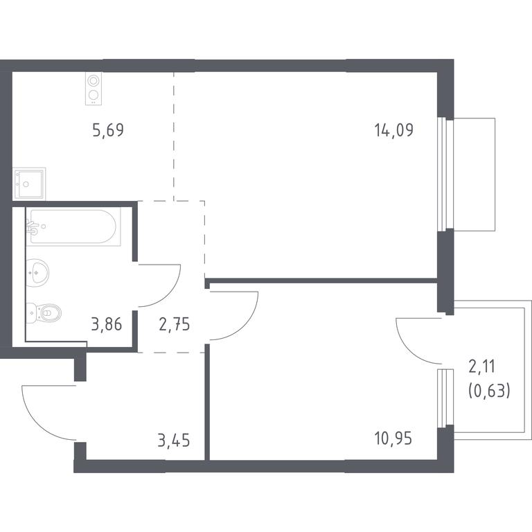 Apartment Sale, 41.42 sq. m. at Prigorod Lesnoe, Molodyozhny bulvar, 6, derevnya Misaylovo, Leninskiy City District, Moscow Region, Russia #1 Apartment Sale, 41.42 sq. m. at Prigorod Lesnoe, Molodyozhny bulvar, 6, derevnya Misaylovo, Leninskiy City District, Moscow Region, Russia #1