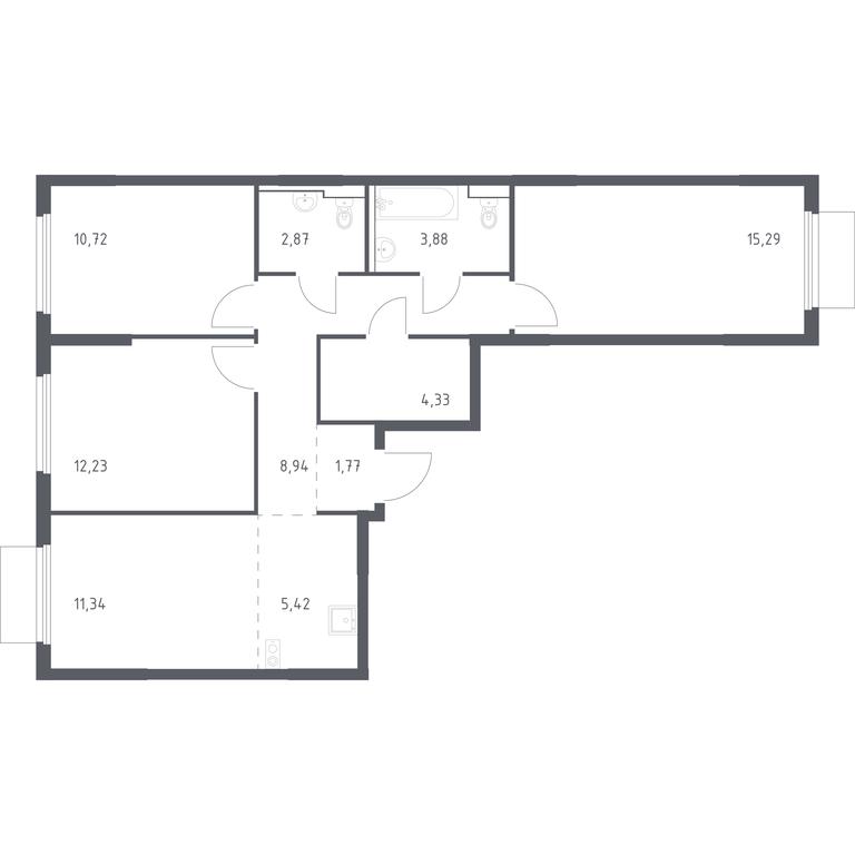 2-BD Apartment Sale, 76.79 sq. m. at Prigorod Lesnoe, Molodyozhny bulvar, 6, derevnya Misaylovo, Leninskiy City District, Moscow Region, Russia #1 2-BD Apartment Sale, 76.79 sq. m. at Prigorod Lesnoe, Molodyozhny bulvar, 6, derevnya Misaylovo, Leninskiy City District, Moscow Region, Russia #1
