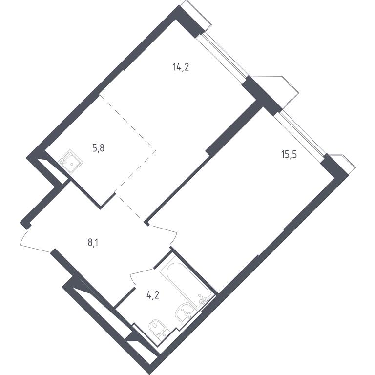 Apartment Sale, 48.3 sq. m. at Sputnik, Lipovoy Roschi Street, 1к4, derevnya Razdory, Odintsovskiy City District, Moscow Region, Russia #1 Apartment Sale, 48.3 sq. m. at Sputnik, Lipovoy Roschi Street, 1к4, derevnya Razdory, Odintsovskiy City District, Moscow Region, Russia #1