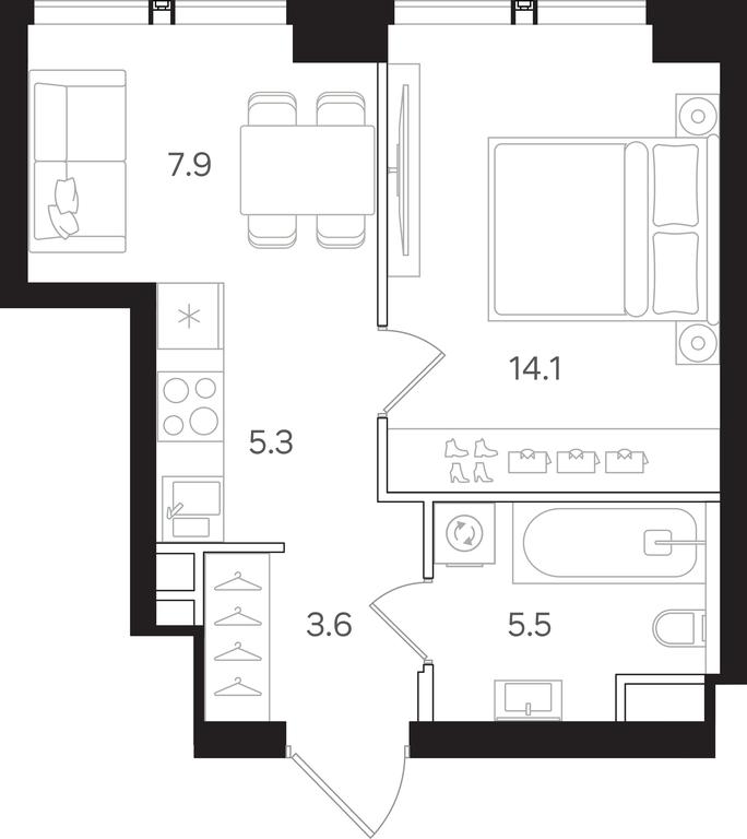 1-BD Apartment Sale, 36.4 sq. m. at Mangazeya na Tulskoy, Bolshaya Tulskaya Street, Moscow, Russia #1 1-BD Apartment Sale, 36.4 sq. m. at Mangazeya na Tulskoy, Bolshaya Tulskaya Street, Moscow, Russia #1