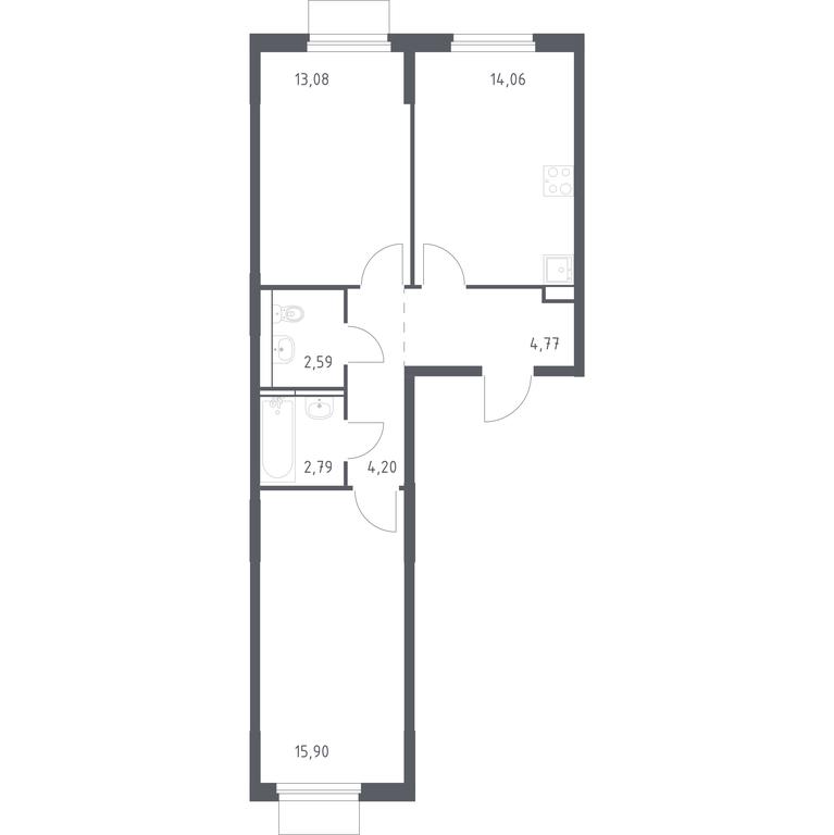 1-BD Apartment Sale, 57.39 sq. m. at Mytishchi Park, Silikatnaya ulitsa, 41к3, Mytischi, Moscow Region, Russia #1 1-BD Apartment Sale, 57.39 sq. m. at Mytishchi Park, Silikatnaya ulitsa, 41к3, Mytischi, Moscow Region, Russia #1