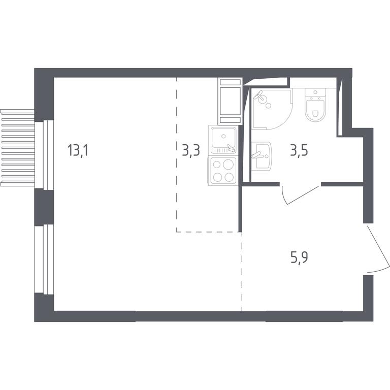 Apartment Sale, 25.8平方米 at Mytishchi Park, Silikatnaya ulitsa, 41к3, Mytischi, Moscow Region, Russia #1 Apartment Sale, 25.8平方米 at Mytishchi Park, Silikatnaya ulitsa, 41к3, Mytischi, Moscow Region, Russia #1