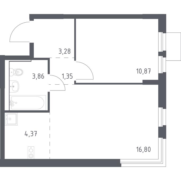 Apartment Sale, 40.53平方米 at Mytishchi Park, Silikatnaya ulitsa, 41к3, Mytischi, Moscow Region, Russia #1