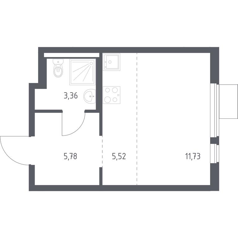 Apartment Sale, 26.39 sq. m. at Gorki Park, Shkolnaya ulitsa, 2, derevnya Korobovo, Leninskiy City District, Moscow Region, Russia #1