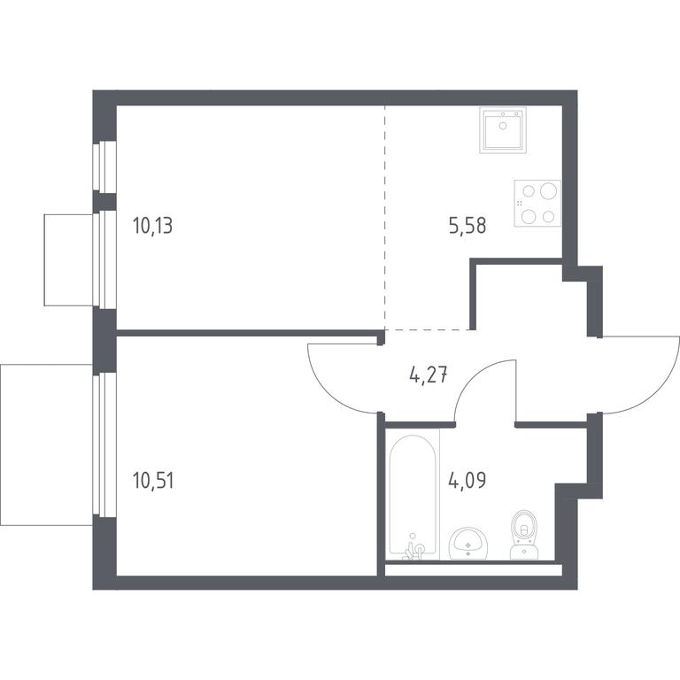 Apartment Sale, 34.58 sq. m. at Gorki Park, Shkolnaya ulitsa, 2, derevnya Korobovo, Leninskiy City District, Moscow Region, Russia #1 Apartment Sale, 34.58 sq. m. at Gorki Park, Shkolnaya ulitsa, 2, derevnya Korobovo, Leninskiy City District, Moscow Region, Russia #1