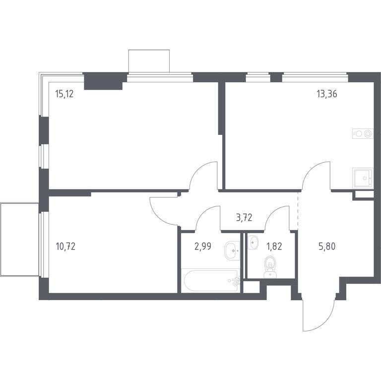 1-BD Apartment Sale, 53.53平方米 at Gorki Park, Shkolnaya ulitsa, 2, derevnya Korobovo, Leninskiy City District, Moscow Region, Russia #1 1-BD Apartment Sale, 53.53平方米 at Gorki Park, Shkolnaya ulitsa, 2, derevnya Korobovo, Leninskiy City District, Moscow Region, Russia #1