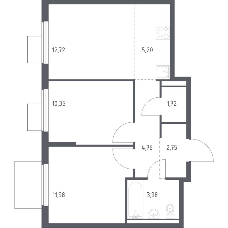 1-BD Apartment Sale, 53.47平方米 at Gorki Park, Shkolnaya ulitsa, 2, derevnya Korobovo, Leninskiy City District, Moscow Region, Russia #1 1-BD Apartment Sale, 53.47平方米 at Gorki Park, Shkolnaya ulitsa, 2, derevnya Korobovo, Leninskiy City District, Moscow Region, Russia #1