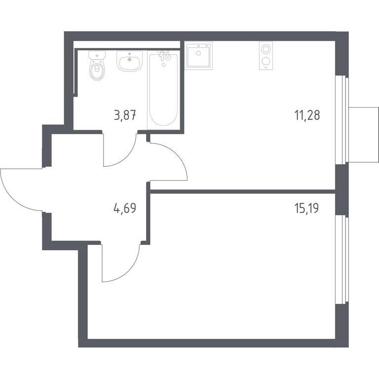 Apartment Sale, 35.03平方米 at Gorki Park, Shkolnaya ulitsa, 2, derevnya Korobovo, Leninskiy City District, Moscow Region, Russia #1 Apartment Sale, 35.03平方米 at Gorki Park, Shkolnaya ulitsa, 2, derevnya Korobovo, Leninskiy City District, Moscow Region, Russia #1