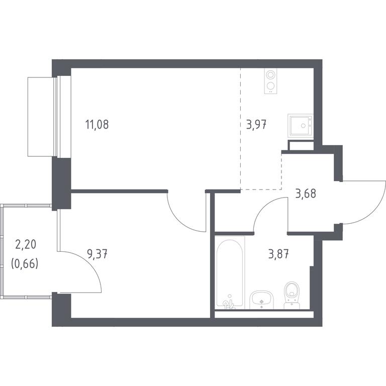 Продажа квартиры, 32,63 м² в ЖК «Новое Внуково», квартал № 38, поселение Кокошкино, Москва, Россия #1