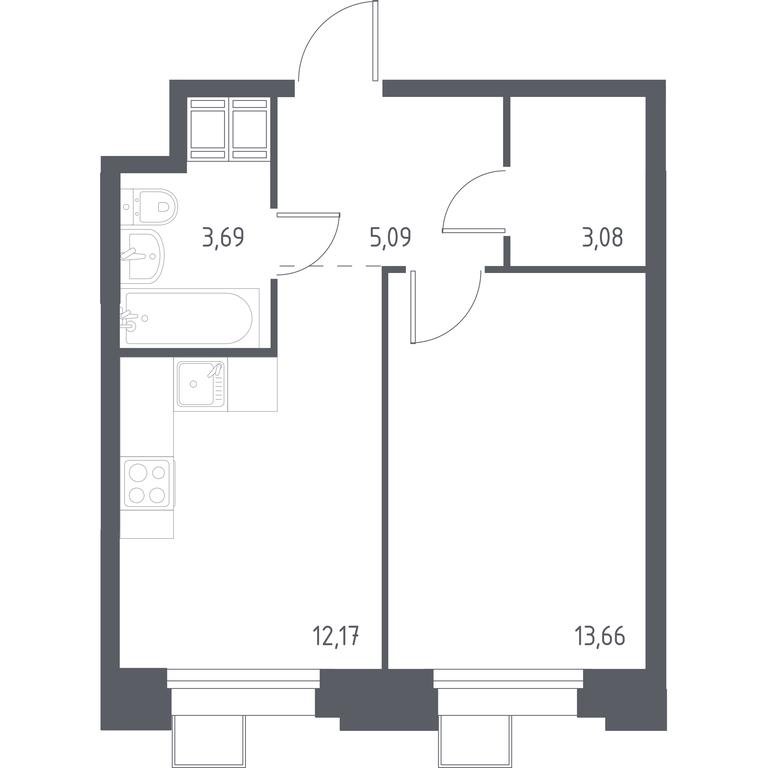 Apartment Sale, 37.76 sq. m. at Troparevo Park, Kiyevskoye shosse, 21-y kilometr, 3с4, Mosrentgen Settlement, Moscow, Russia #1