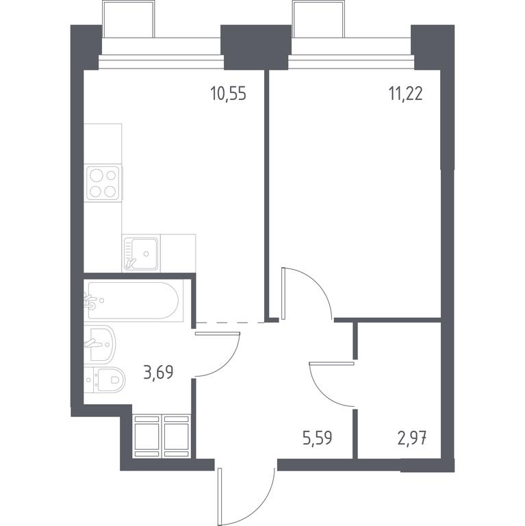 Apartment Sale, 33.74 sq. m. at Troparevo Park, Kiyevskoye shosse, 21-y kilometr, 3с4, Mosrentgen Settlement, Moscow, Russia #1