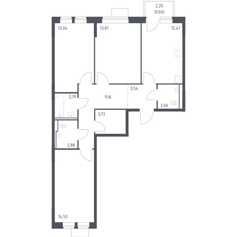 2-BD Apartment Sale, 79.21平方米 at Molzhaninovo, Leningradskoye Highway, 229, Moscow, Russia #1 2-BD Apartment Sale, 79.21平方米 at Molzhaninovo, Leningradskoye Highway, 229, Moscow, Russia #1