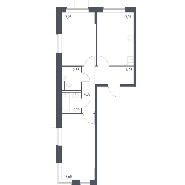 1-BD Apartment Sale, 57.54平方米 at Molzhaninovo, Leningradskoye Highway, 229, Moscow, Russia #1 1-BD Apartment Sale, 57.54平方米 at Molzhaninovo, Leningradskoye Highway, 229, Moscow, Russia #1