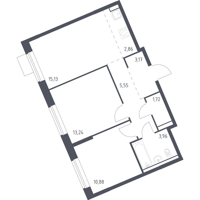 1-BD Apartment Sale, 56.51平方米 at Molzhaninovo, Leningradskoye Highway, 229, Moscow, Russia #1 1-BD Apartment Sale, 56.51平方米 at Molzhaninovo, Leningradskoye Highway, 229, Moscow, Russia #1