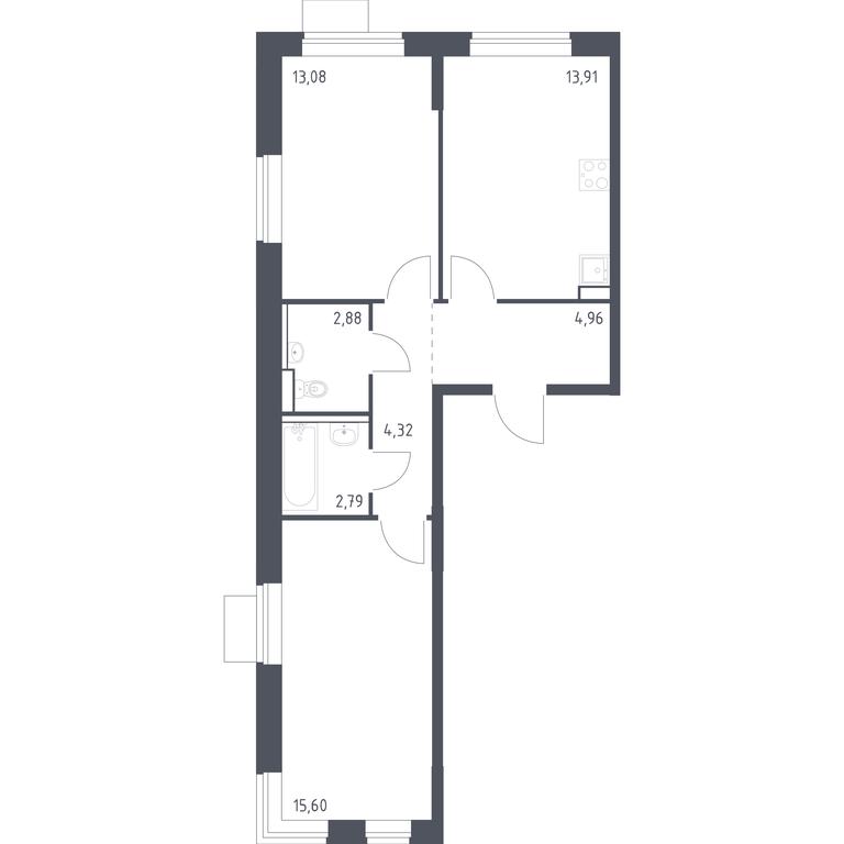 1-BD Apartment Sale, 57.54平方米 at Molzhaninovo, Leningradskoye Highway, 229, Moscow, Russia #1 1-BD Apartment Sale, 57.54平方米 at Molzhaninovo, Leningradskoye Highway, 229, Moscow, Russia #1