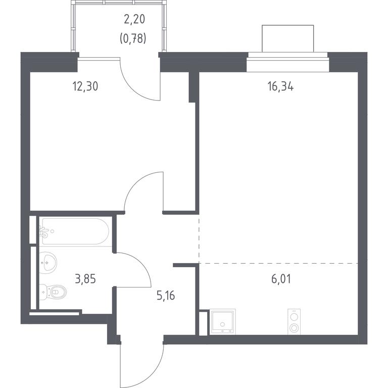 Apartment Sale, 44.44 sq. m. at Bogdanovskiy Les, derevnya Bogdanikha, Leninskiy City District, Moscow Region, Russia #1 Apartment Sale, 44.44 sq. m. at Bogdanovskiy Les, derevnya Bogdanikha, Leninskiy City District, Moscow Region, Russia #1