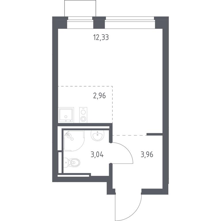 Apartment Sale, 22.29平方米 at Bogdanovskiy Les, derevnya Bogdanikha, Leninskiy City District, Moscow Region, Russia #1