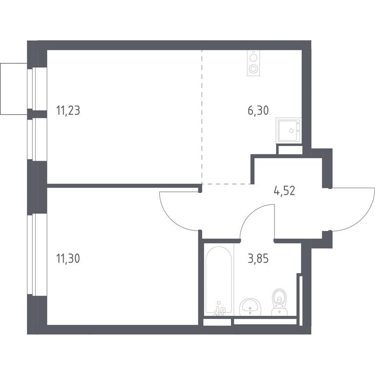 Apartment Sale, 37.2 sq. m. at Bogdanovskiy Les, derevnya Bogdanikha, Leninskiy City District, Moscow Region, Russia #1 Apartment Sale, 37.2 sq. m. at Bogdanovskiy Les, derevnya Bogdanikha, Leninskiy City District, Moscow Region, Russia #1