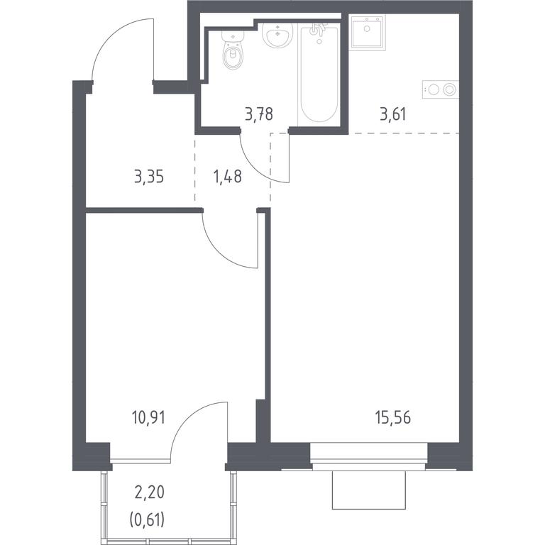 Apartment Sale, 39.3平方米 at Bogdanovskiy Les, derevnya Bogdanikha, Leninskiy City District, Moscow Region, Russia #1 Apartment Sale, 39.3平方米 at Bogdanovskiy Les, derevnya Bogdanikha, Leninskiy City District, Moscow Region, Russia #1