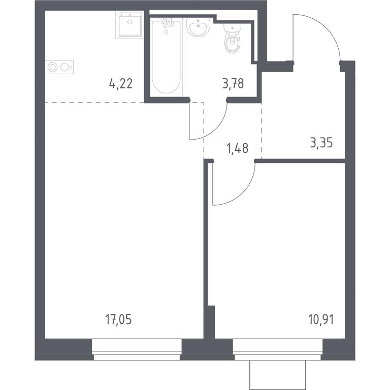 Apartment Sale, 40.79平方米 at Bogdanovskiy Les, derevnya Bogdanikha, Leninskiy City District, Moscow Region, Russia #1 Apartment Sale, 40.79平方米 at Bogdanovskiy Les, derevnya Bogdanikha, Leninskiy City District, Moscow Region, Russia #1