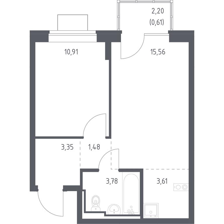 Apartment Sale, 39.3平方米 at Bogdanovskiy Les, derevnya Bogdanikha, Leninskiy City District, Moscow Region, Russia #1 Apartment Sale, 39.3平方米 at Bogdanovskiy Les, derevnya Bogdanikha, Leninskiy City District, Moscow Region, Russia #1