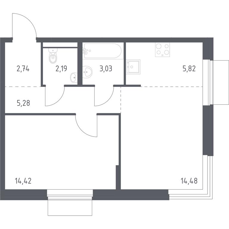 Apartment Sale, 47.96平方米 at Kvartal Aviatorov, ulitsa Koldunova, Aviatorov Microdistrict, Balashikha, Moscow Region, Russia #1 Apartment Sale, 47.96平方米 at Kvartal Aviatorov, ulitsa Koldunova, Aviatorov Microdistrict, Balashikha, Moscow Region, Russia #1