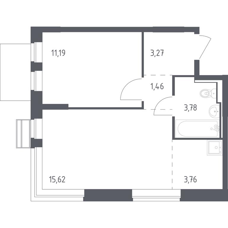 Apartment Sale, 39.08平方米 at Rublevskiy Kvartal, Laykovo Green Quarter, zhiloy kompleks Gorod-sobytiye Laykovo, selo Laykovo, Odintsovskiy City District, Moscow Region, Russia #1