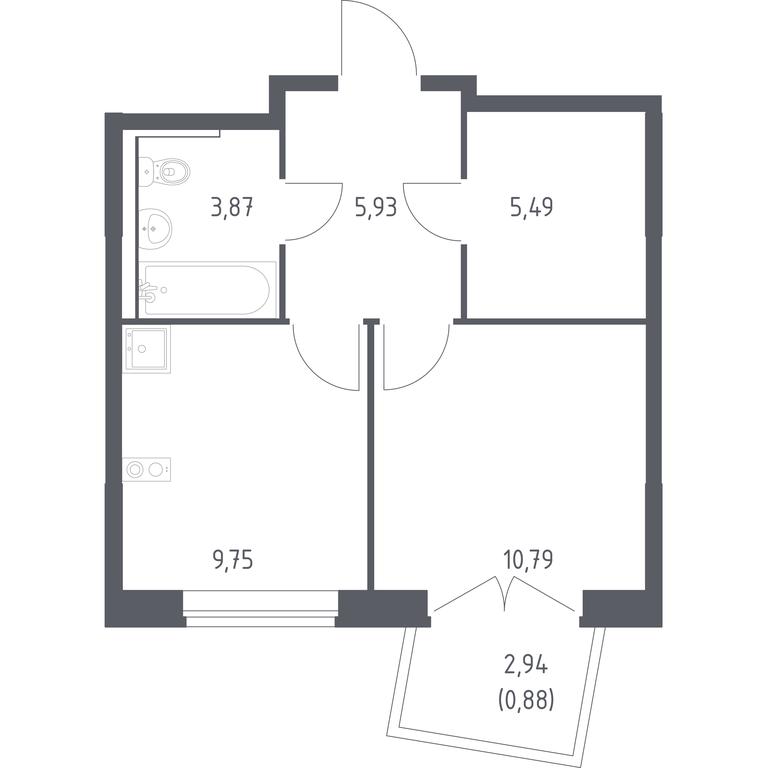 Apartment Sale, 36.71 sq. m. at Kvartal Marino, kvartal № 175, 1с1, Filimonkovskoye Municipal Formation, Moscow, Russia #1