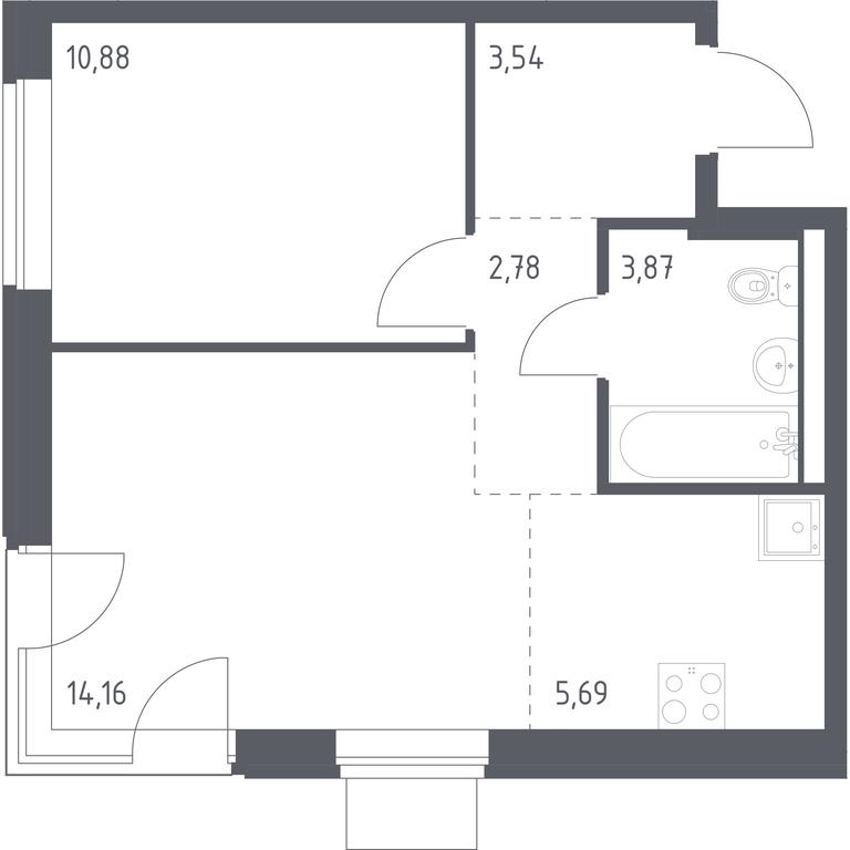 Apartment Sale, 40.92 sq. m. at Kvartal Zapadnyj, kvartal № 76, Marushkinskoye Settlement, Moscow, Russia #1 Apartment Sale, 40.92 sq. m. at Kvartal Zapadnyj, kvartal № 76, Marushkinskoye Settlement, Moscow, Russia #1