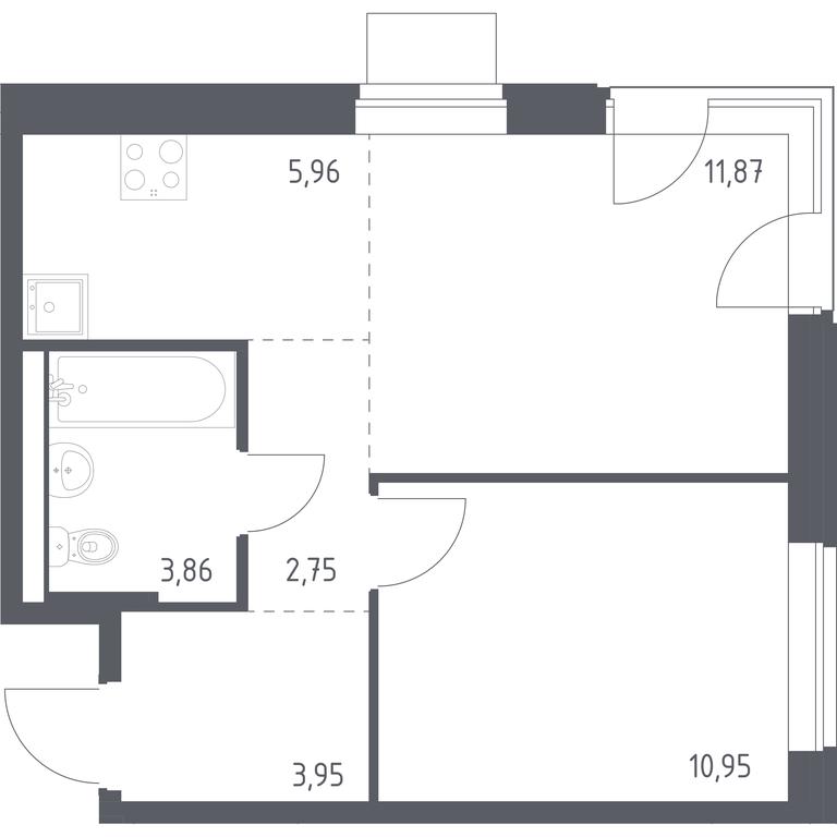 Apartment Sale, 39.34 sq. m. at Kvartal Zapadnyj, kvartal № 76, Marushkinskoye Settlement, Moscow, Russia #1