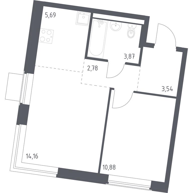 Apartment Sale, 40.92 sq. m. at Kvartal Zapadnyj, kvartal № 76, Marushkinskoye Settlement, Moscow, Russia #1 Apartment Sale, 40.92 sq. m. at Kvartal Zapadnyj, kvartal № 76, Marushkinskoye Settlement, Moscow, Russia #1