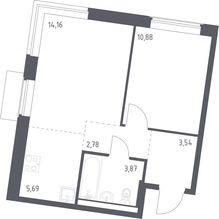 Apartment Sale, 40.92 sq. m. at Kvartal Zapadnyj, kvartal № 76, Marushkinskoye Settlement, Moscow, Russia #1 Apartment Sale, 40.92 sq. m. at Kvartal Zapadnyj, kvartal № 76, Marushkinskoye Settlement, Moscow, Russia #1