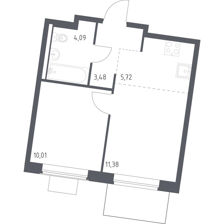 Apartment Sale, 34.68 sq. m. at Kvartal Zapadnyj, kvartal № 76, Marushkinskoye Settlement, Moscow, Russia #1 Apartment Sale, 34.68 sq. m. at Kvartal Zapadnyj, kvartal № 76, Marushkinskoye Settlement, Moscow, Russia #1
