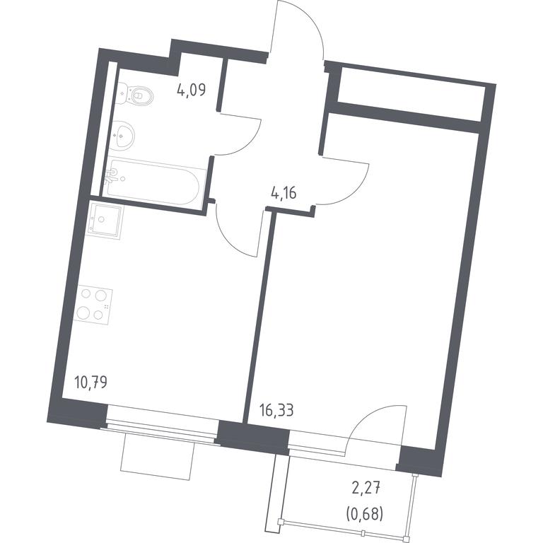 Apartment Sale, 36.05 sq. m. at Kvartal Zapadnyj, kvartal № 76, Marushkinskoye Settlement, Moscow, Russia #1