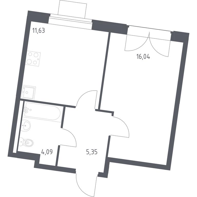 Apartment Sale, 37.11 sq. m. at Kvartal Zapadnyj, kvartal № 76, Marushkinskoye Settlement, Moscow, Russia #1 Apartment Sale, 37.11 sq. m. at Kvartal Zapadnyj, kvartal № 76, Marushkinskoye Settlement, Moscow, Russia #1