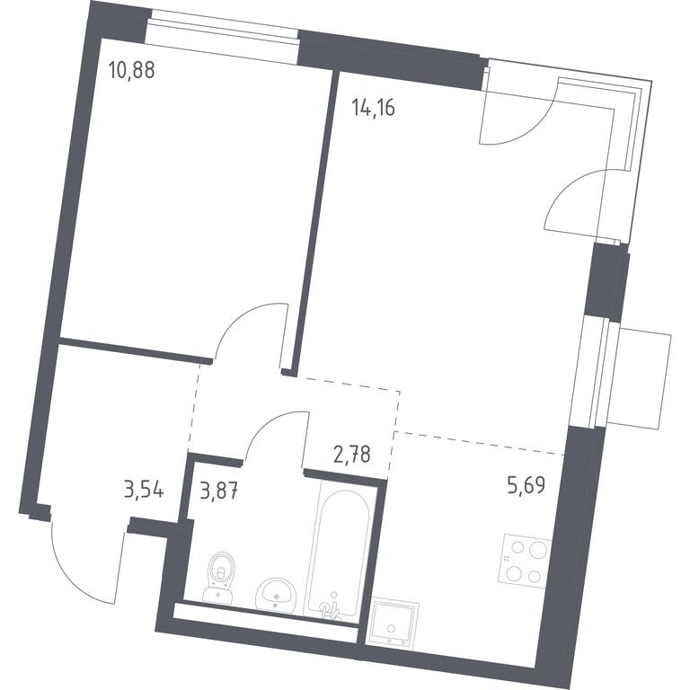 Apartment Sale, 40.92 sq. m. at Kvartal Zapadnyj, kvartal № 76, Marushkinskoye Settlement, Moscow, Russia #1 Apartment Sale, 40.92 sq. m. at Kvartal Zapadnyj, kvartal № 76, Marushkinskoye Settlement, Moscow, Russia #1