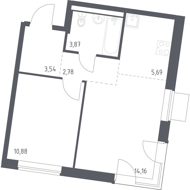 Apartment Sale, 40.92 sq. m. at Kvartal Zapadnyj, kvartal № 76, Marushkinskoye Settlement, Moscow, Russia #1 Apartment Sale, 40.92 sq. m. at Kvartal Zapadnyj, kvartal № 76, Marushkinskoye Settlement, Moscow, Russia #1