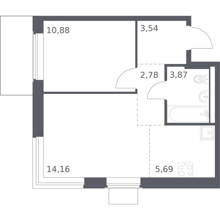 Apartment Sale, 40.92 sq. m. at Kvartal Zapadnyj, kvartal № 76, Marushkinskoye Settlement, Moscow, Russia #1 Apartment Sale, 40.92 sq. m. at Kvartal Zapadnyj, kvartal № 76, Marushkinskoye Settlement, Moscow, Russia #1