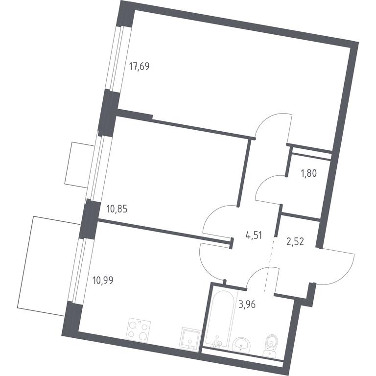 1-BD Apartment Sale, 52.32平方米 at Kvartal Zapadnyj, kvartal № 76, Marushkinskoye Settlement, Moscow, Russia #1 1-BD Apartment Sale, 52.32平方米 at Kvartal Zapadnyj, kvartal № 76, Marushkinskoye Settlement, Moscow, Russia #1