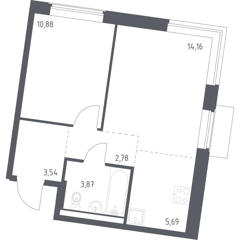 Apartment Sale, 40.92 sq. m. at Kvartal Zapadnyj, kvartal № 76, Marushkinskoye Settlement, Moscow, Russia #1 Apartment Sale, 40.92 sq. m. at Kvartal Zapadnyj, kvartal № 76, Marushkinskoye Settlement, Moscow, Russia #1