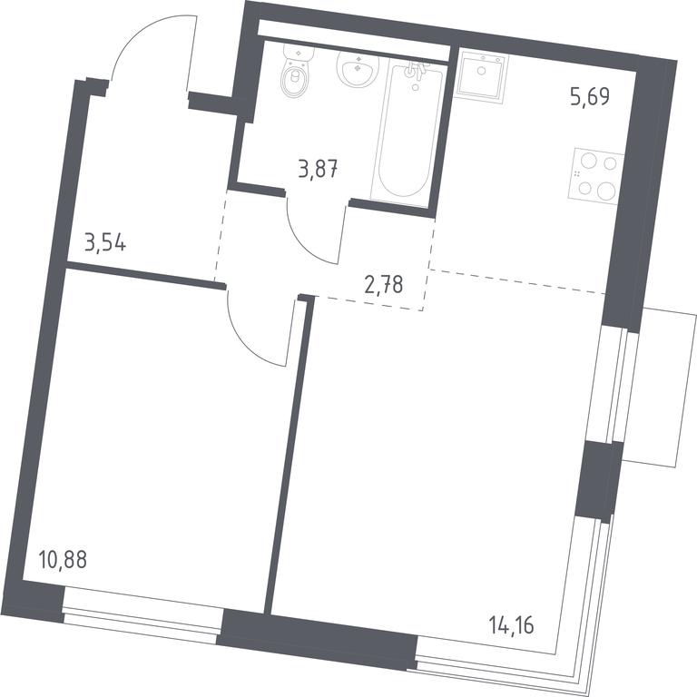 Apartment Sale, 40.92 sq. m. at Kvartal Zapadnyj, kvartal № 76, Marushkinskoye Settlement, Moscow, Russia #1 Apartment Sale, 40.92 sq. m. at Kvartal Zapadnyj, kvartal № 76, Marushkinskoye Settlement, Moscow, Russia #1