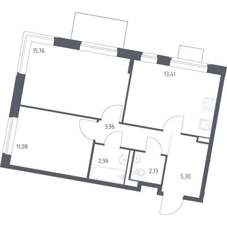 1-BD Apartment Sale, 54.6平方米 at Kvartal Zapadnyj, kvartal № 76, Marushkinskoye Settlement, Moscow, Russia #1 1-BD Apartment Sale, 54.6平方米 at Kvartal Zapadnyj, kvartal № 76, Marushkinskoye Settlement, Moscow, Russia #1