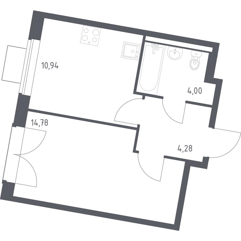 Apartment Sale, 34平方米 at Kvartal Zapadnyj, kvartal № 76, Marushkinskoye Settlement, Moscow, Russia #1