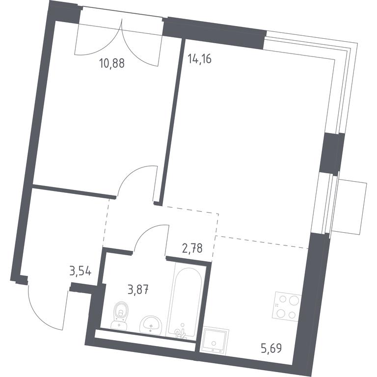 Apartment Sale, 40.92 sq. m. at Kvartal Zapadnyj, kvartal № 76, Marushkinskoye Settlement, Moscow, Russia #1 Apartment Sale, 40.92 sq. m. at Kvartal Zapadnyj, kvartal № 76, Marushkinskoye Settlement, Moscow, Russia #1