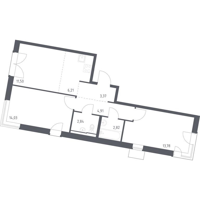 1-BD Apartment Sale, 59.46平方米 at Kvartal Zapadnyj, kvartal № 76, Marushkinskoye Settlement, Moscow, Russia #1 1-BD Apartment Sale, 59.46平方米 at Kvartal Zapadnyj, kvartal № 76, Marushkinskoye Settlement, Moscow, Russia #1