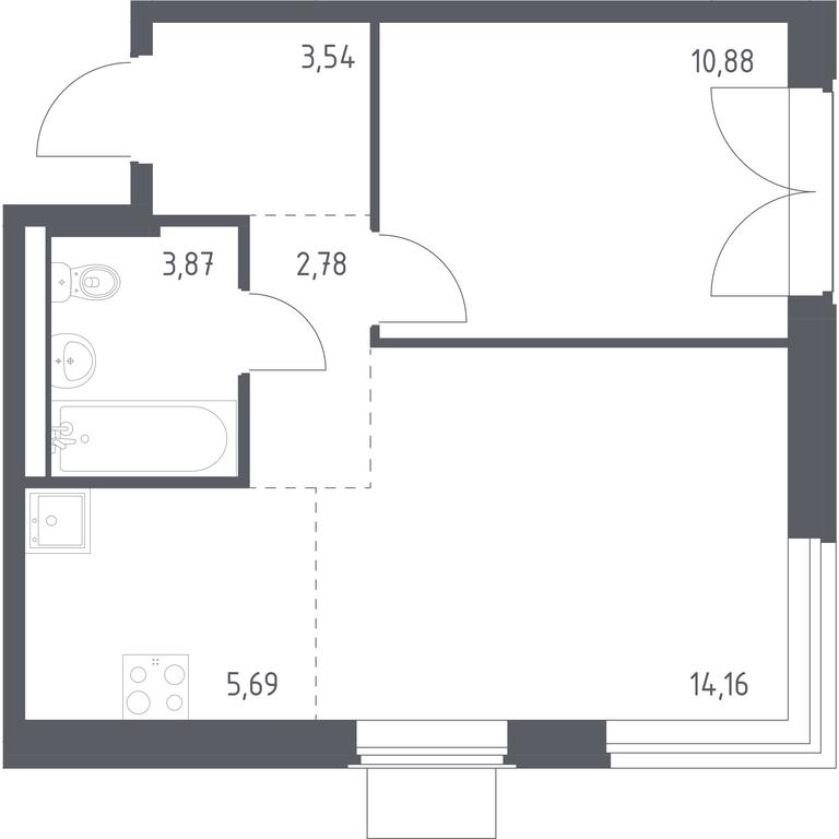 Apartment Sale, 40.92 sq. m. at Kvartal Zapadnyj, kvartal № 76, Marushkinskoye Settlement, Moscow, Russia #1 Apartment Sale, 40.92 sq. m. at Kvartal Zapadnyj, kvartal № 76, Marushkinskoye Settlement, Moscow, Russia #1