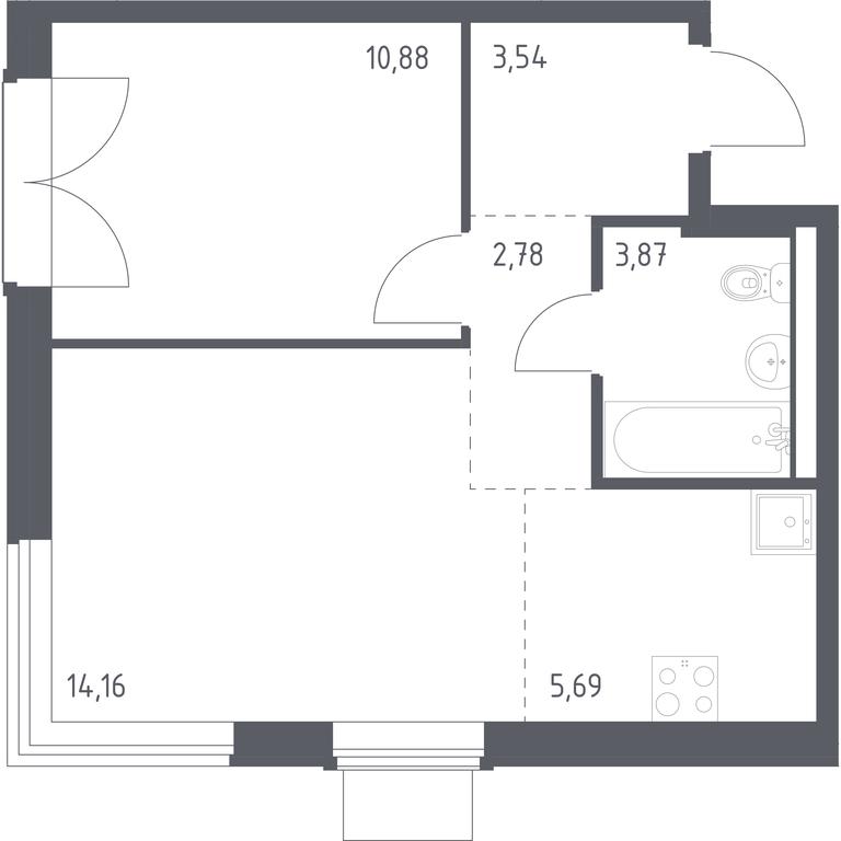 Apartment Sale, 40.92 sq. m. at Kvartal Zapadnyj, kvartal № 76, Marushkinskoye Settlement, Moscow, Russia #1 Apartment Sale, 40.92 sq. m. at Kvartal Zapadnyj, kvartal № 76, Marushkinskoye Settlement, Moscow, Russia #1